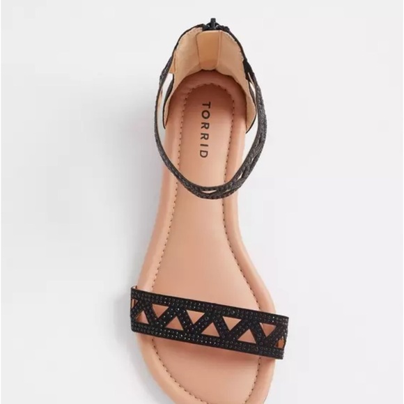 Torrid Black Geometric Strap Sandals size 11W - Picture 2 of 7